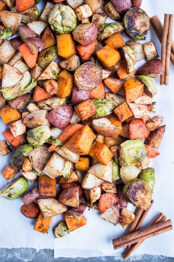 maple cinnamon oven roasted veggies