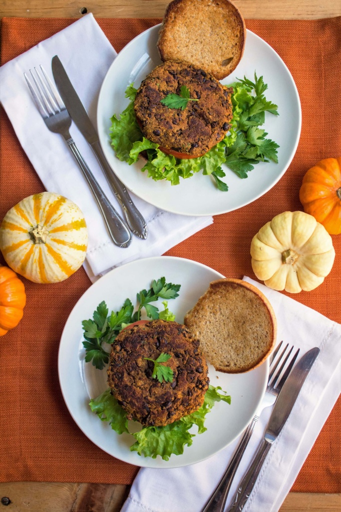 pumpkin black bean veggie burgers recipe