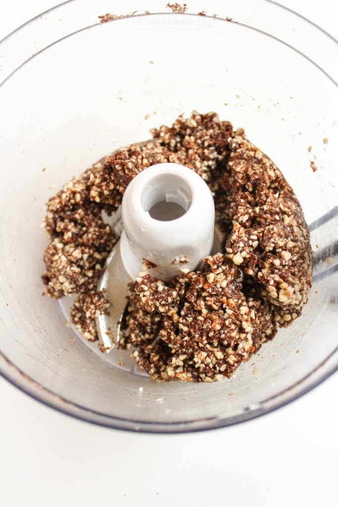 food processor with almond bites mixture