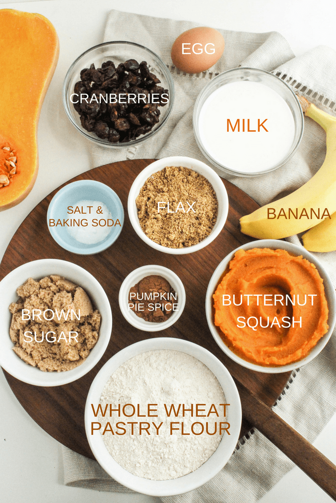 Spiced Butternut Squash Muffins ingredients