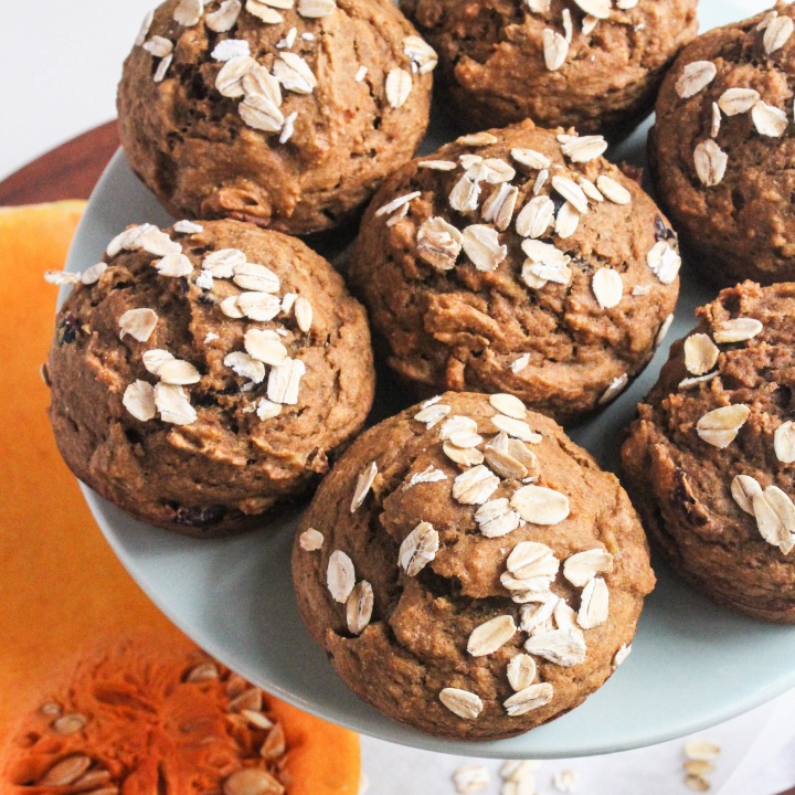 Whole Wheat Spiced Butternut Squash Muffins with Banana