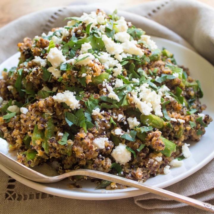 Quick-Prep Veggie & Pumpkin Quinoa Salad (With Feta or Vegan)