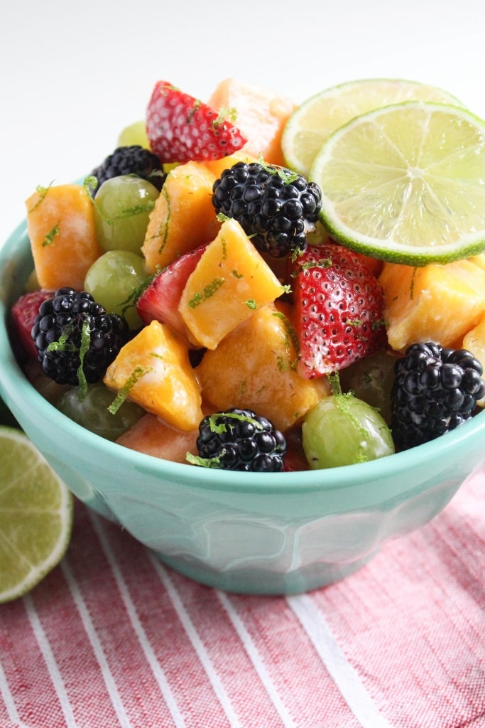 Fruit Salad with Yogurt Honey-Lime Dressing recipe