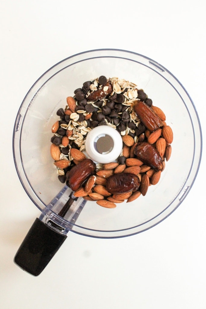 raw ingredients in food processor