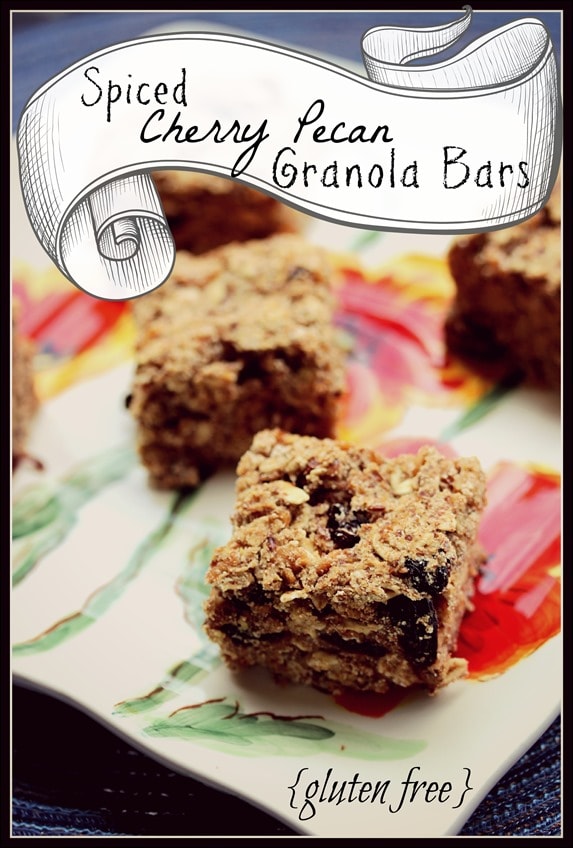 spiced cherry pecan granola bars