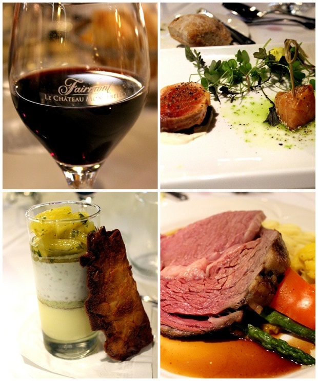 dinner at montebello quebec