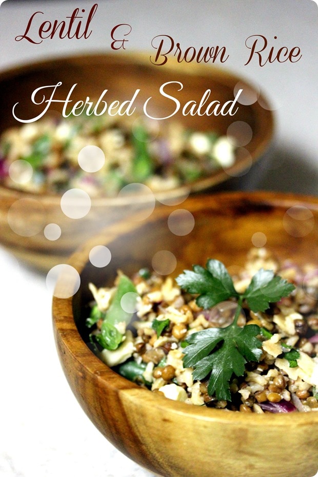 lentil brown rice herbed salad