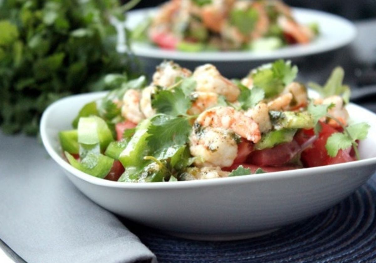 cilantro chimichurri shrimp salad bowls