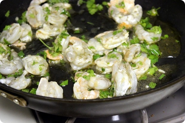 shrimp in a skillet