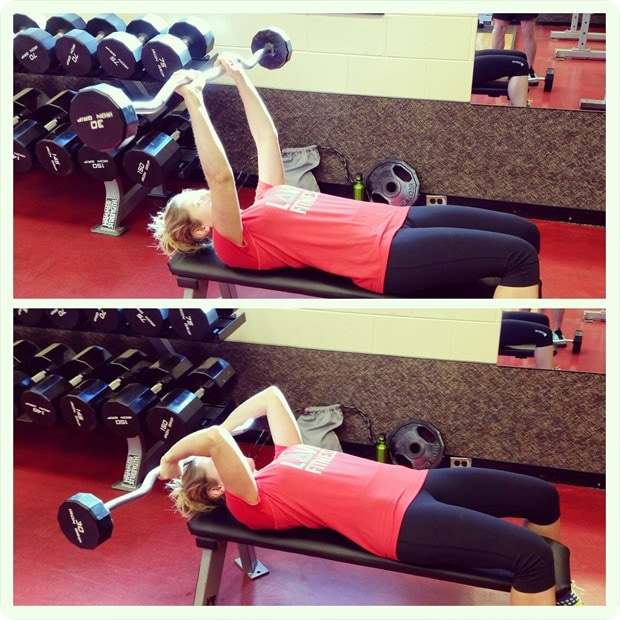 tricep press with barbell