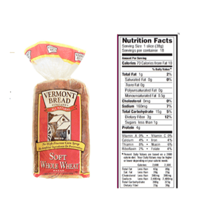 WW bread label