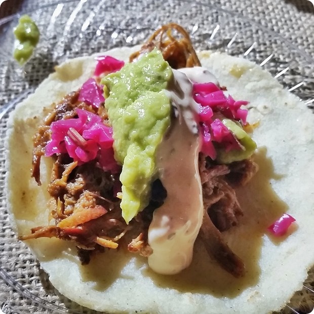 beer braised pork tacos
