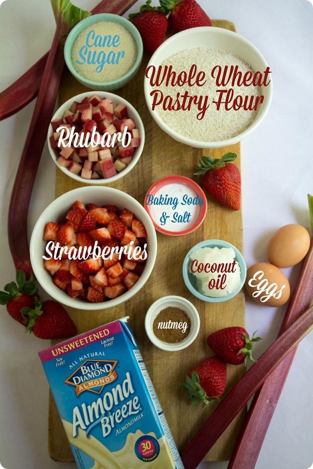 strawberry rhubarb bread ingredients