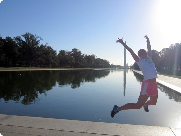 Washington Monument reflecting pool run