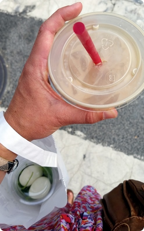 iced latte walk to work