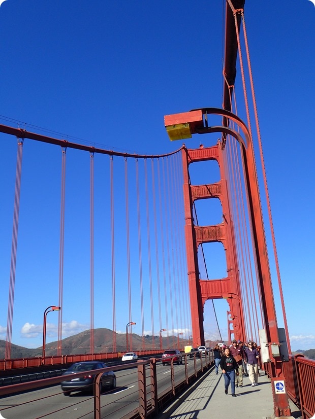 biking over the golden gate bridge