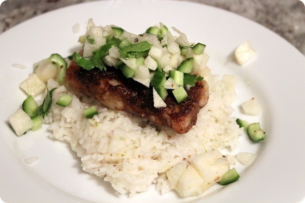 asian fish with jicama