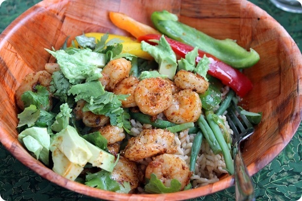 easy healthy mexican shrimp bowl