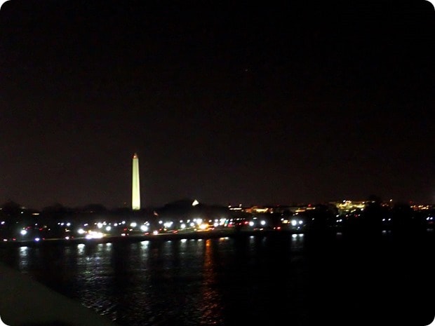 running memorial bridge at night