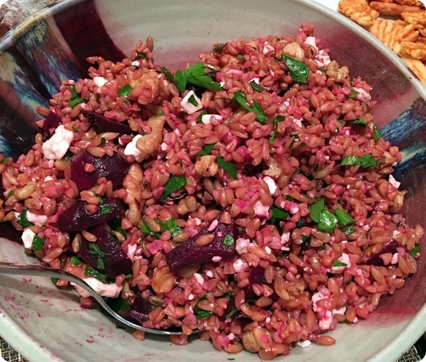 farro beet goat cheese salad