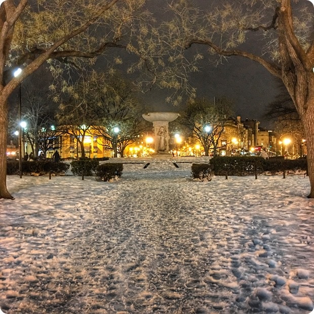 dupont circle night snow