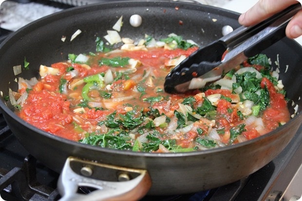 tomato sauce sauteed veggies