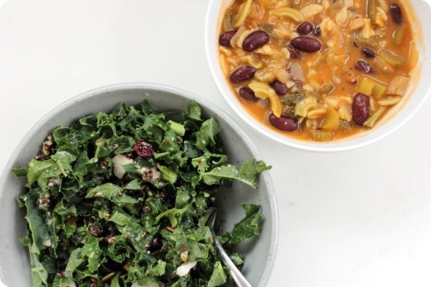 soup and salad healthy lunch