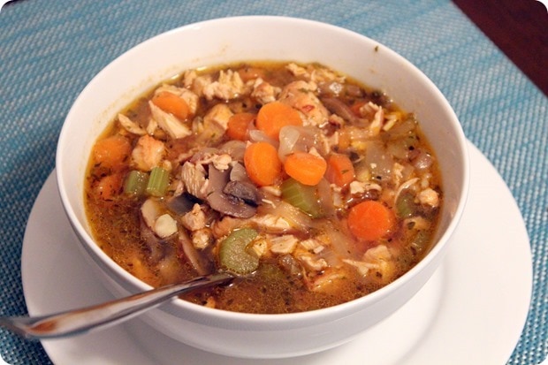 chicken rice veggie soup