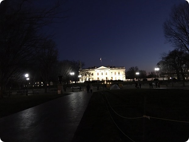white house at night
