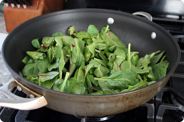 how to wilt greens in a pan