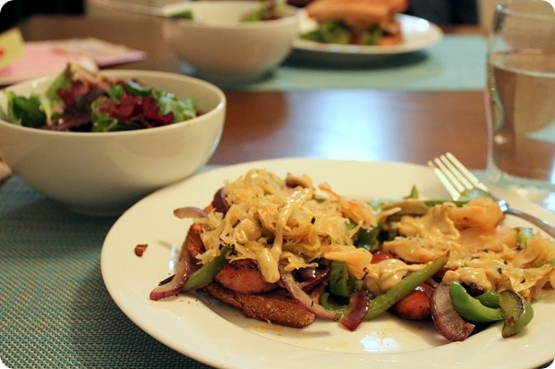 healthy sausage sauerkraut dinner