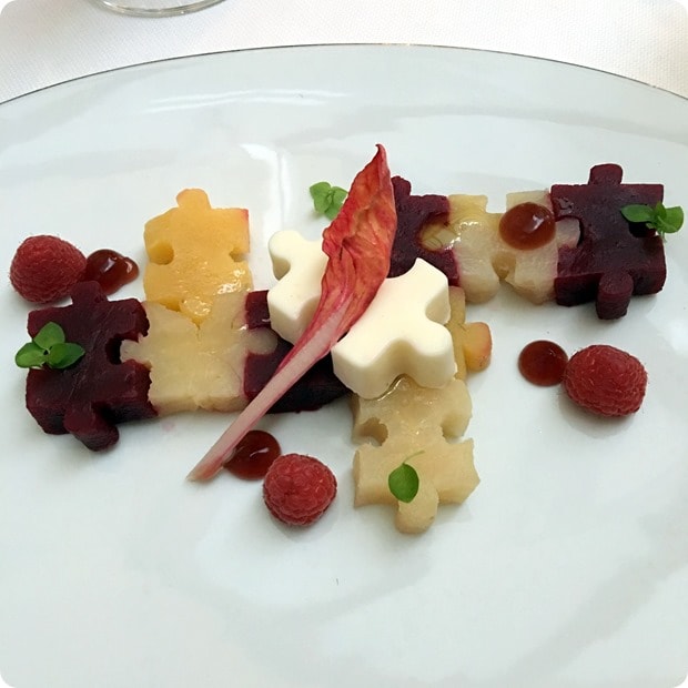 heirloom beet puzzle appetizer