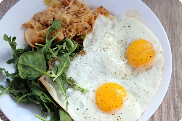 eggs and sauerkraut breakfast
