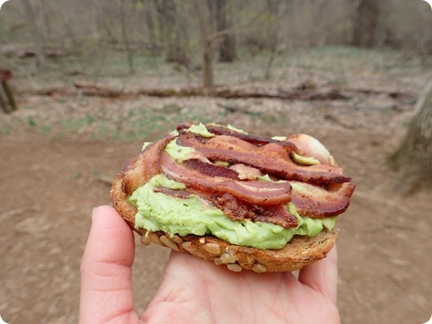 avocado toast with bacon