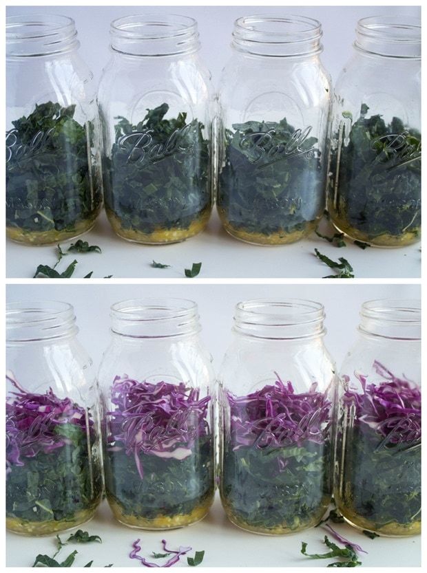 how to make a mason jar kale salad
