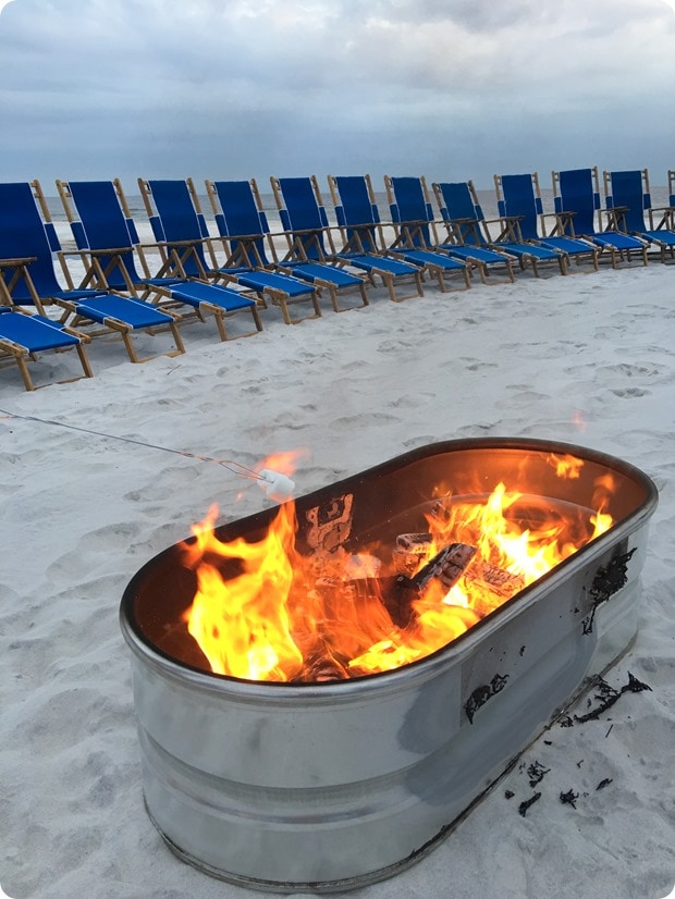 rehearsal dinner beach bonfire