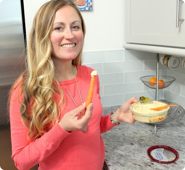 hummus and carrot pre dinner snack