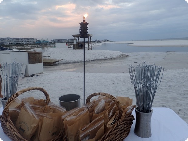 wedding rehearsal beach smores
