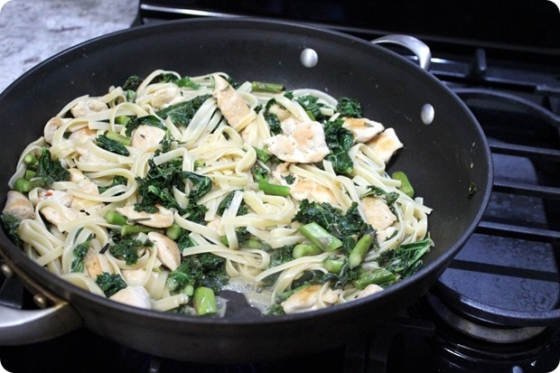 chicken and veggie fettuccine