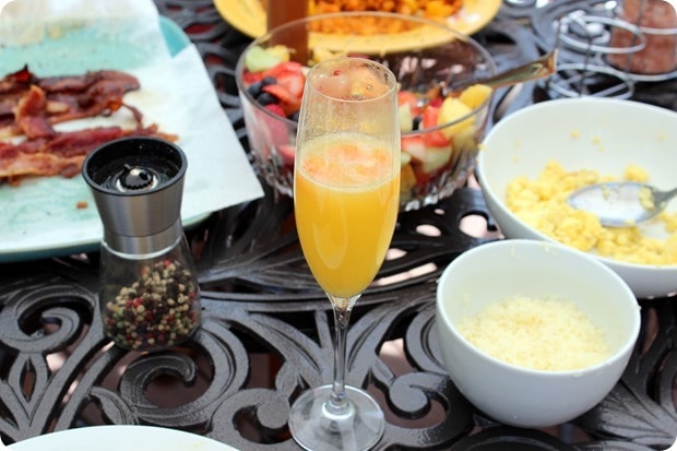 brunch at home mimosa
