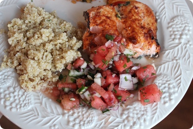 salmon with watermelon salsa