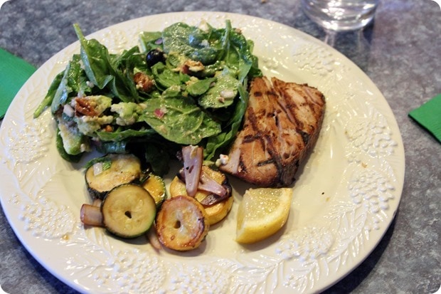 simple grilled swordfish with veggies