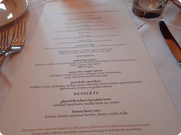 king estate winery menu