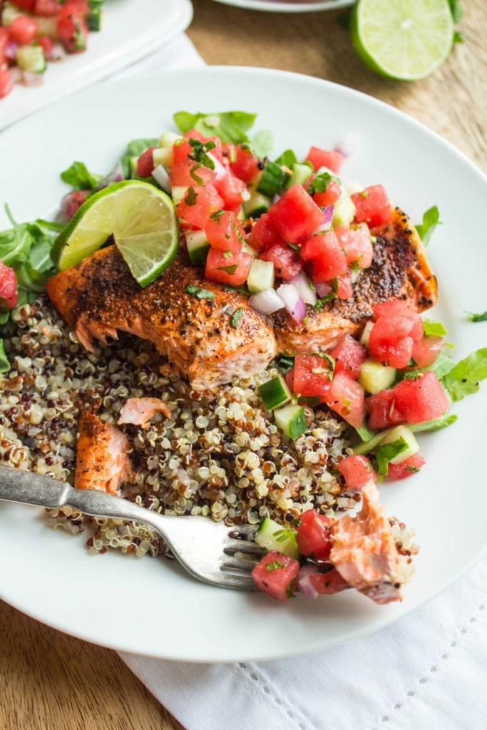 roasted salmon with quinoa