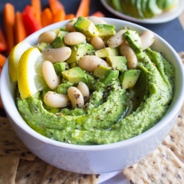 5-Minute Avocado White Bean Hummus Dip with Lemon