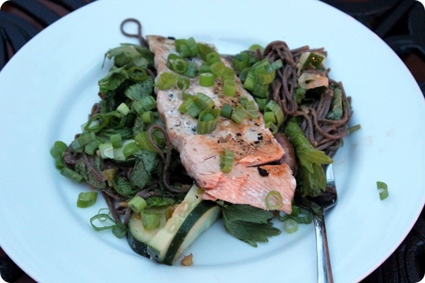 salmon with soba noodles