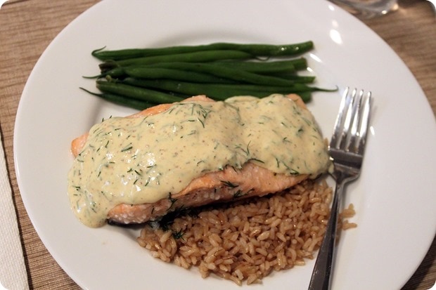 salmon with mustard sauce