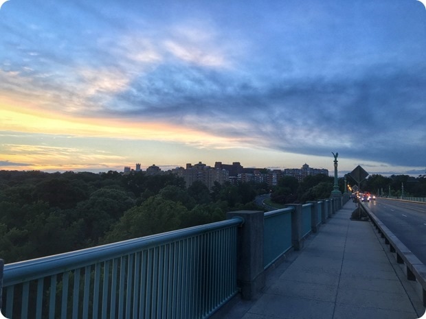 walking from dupont to woodley park dc sunset
