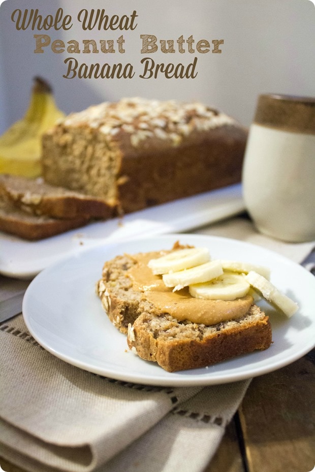 whole wheat PB banana bread