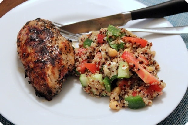 green tea quinoa salad with chicken